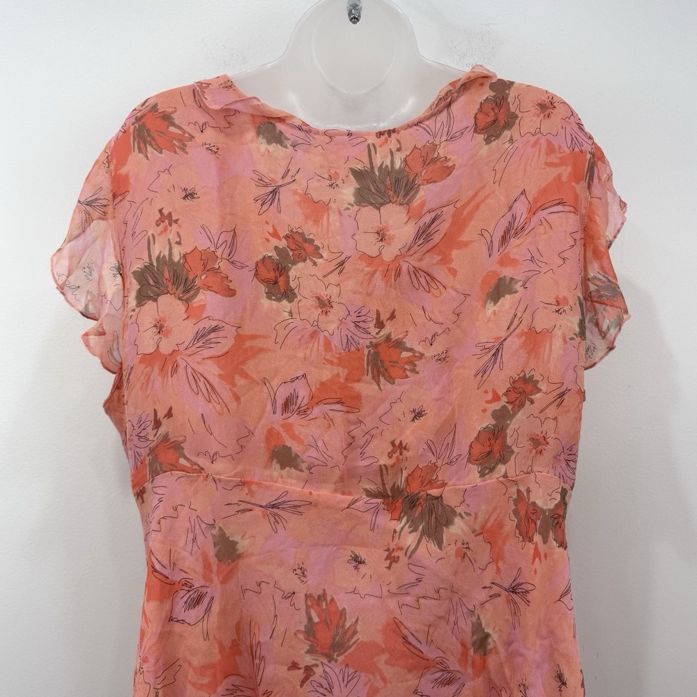 VTG Y2K Worthington 100% Silk Top 2X Fairy Dainty Babydoll Romantic Ruffle - Picture 10 of 10